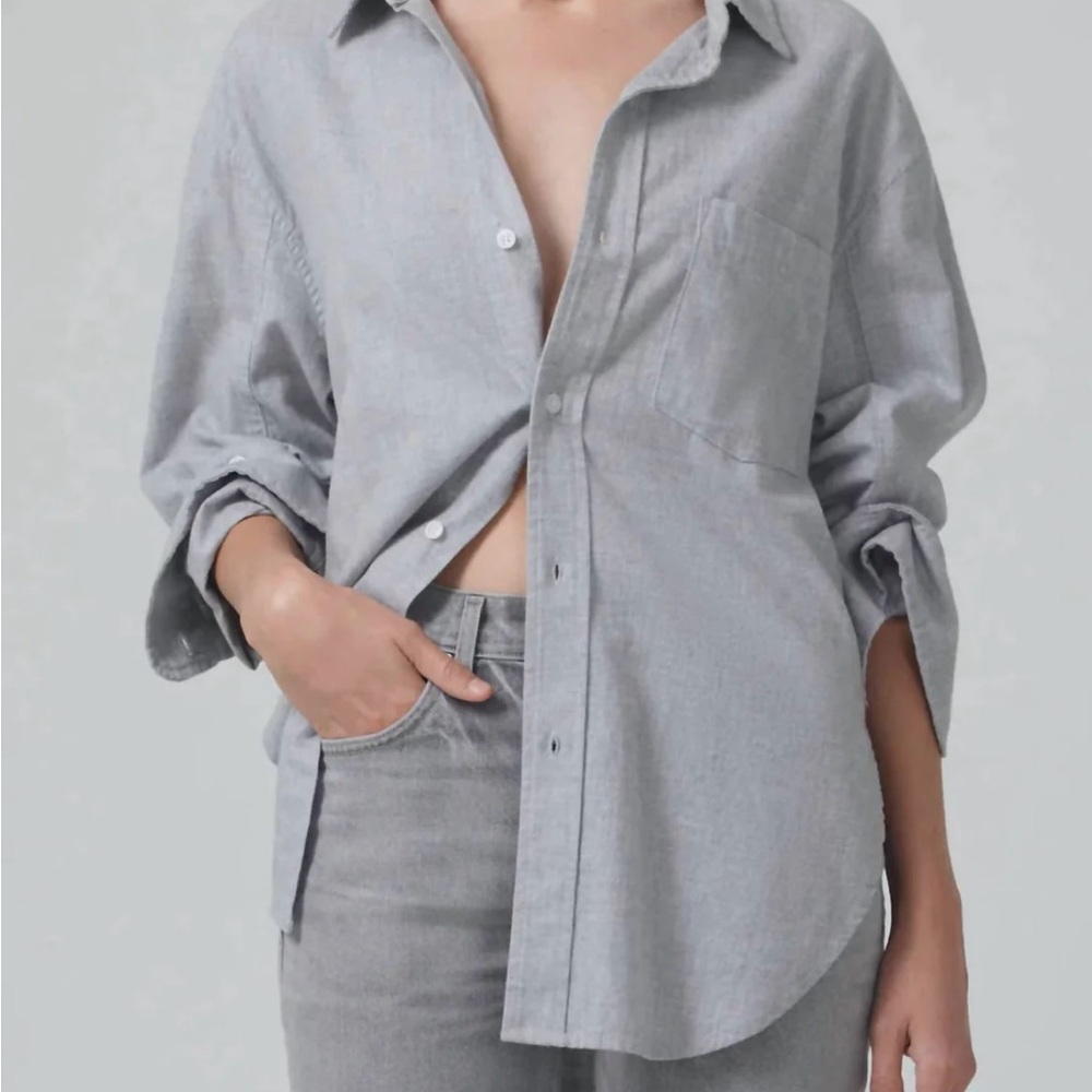 Citizens of Humanity Kayla 
Casual Gray Button-Up Shirt